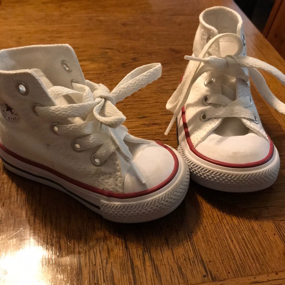 Baby White Converse High Tops